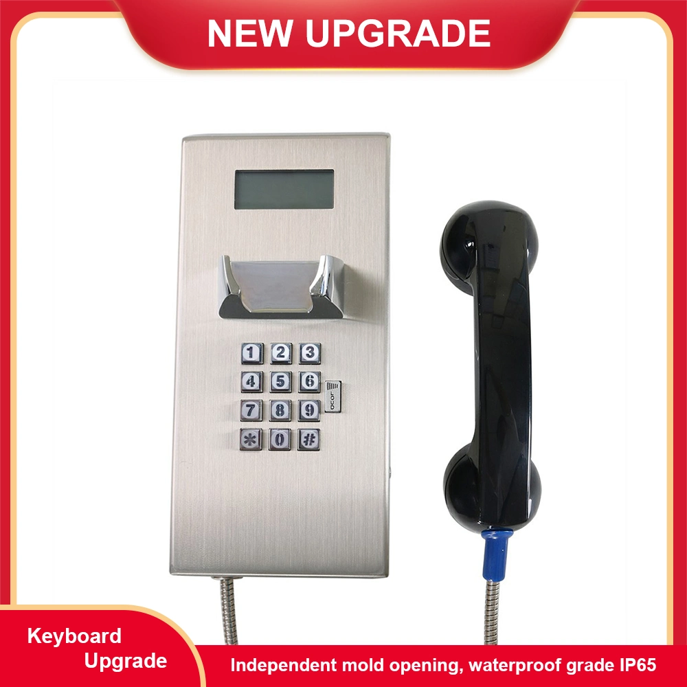 Call Center Telephone with LCD display, SIP Vandalproof Emergency Telephone with Stainless Housing